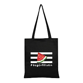 "Özgür Filistin" Baskılı Omuz Çantası Gabardin Kumaş