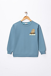 Kız Çocuk "Kalbim Secdede"  Baskılı Pamuklu Sweat