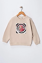 Kız Çocuk "Ramazan Süper Kahramanları Yardımsever"  Baskılı Pamuklu Sweat