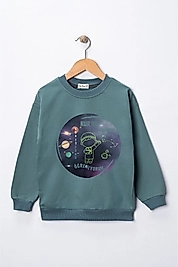 Erkek Çocuk "Kuran Okuyorum, Uzayı Öğreniyorum"  Baskılı Pamuklu Sweat