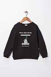 Erkek Çocuk "Tarık Bin Ziyad" Baskılı Sweat