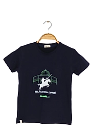 Yetişkin Kısa Kollu Bisiklet Yaka "Selahaddin Eyyübi" Baskılı Tişört Mevsimlik Pamuklu