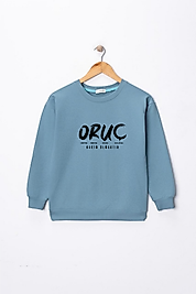 Çocuk  "Oruç" Baskılı Pamuklu Sweat