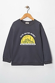 Erkek Çocuk "Fatih Sultan Mehmet" Baskılı Pamuklu Sweat