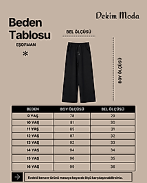 Kız Çocuk, Okul ve Gündelik İçin İki İp Çocuk Eşofman Altı Geniş Paçalı