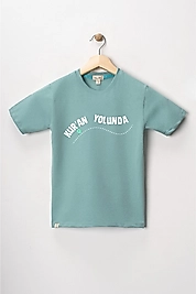 Kız Çocuk Kısa Kollu Bisiklet Yaka "Kuran Yolunda"  Baskılı Tişört Mevsimlik Pamuklu