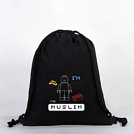 "Ben Müslümanım" Baskılı Ham Bez Sırt Çantası %100 Pamuk