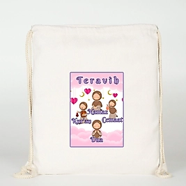 "Teravih" Namaz  Baskılı Ham Bez Sırt Çantası %100 Pamuk
