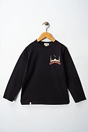 Yetişkin Uzun Kollu Bisiklet Yaka "Ramazan Cihad'dır"  Baskılı Tişört Mevsimlik Pamuklu