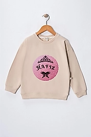 Kız Çocuk "Hafız" Prenses Baskılı Pamuklu Sweat