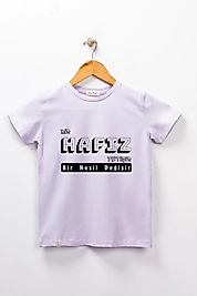 Kız Çocuk Kısa Kollu Bisiklet Yaka "Bir Hafız Yetişir, Bir Nesil Değişir" Pembe Baskılı Tişört Mevsimlik Pamuklu