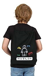 "Ben Müslümanım" Baskılı Ham Bez Sırt Çantası %100 Pamuk