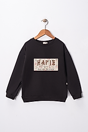 Kız Çocuk "Hafız" Gül Baskılı Pamuklu Sweat