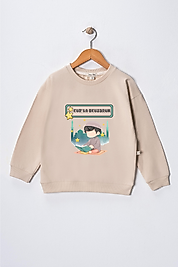 Erkek Çocuk "Kuran Okuyorum"  Baskılı Pamuklu Sweat
