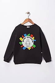 Erkek Çocuk  "Hayırlı Bayramlar" Baskılı Pamuklu Sweat