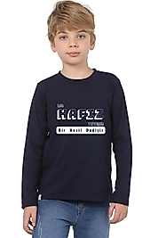 Erkek Çocuk Uzun Kollu Bisiklet Yaka "Bir Hafız Yetişir, Bir Nesil Değişir"  Baskılı Tişört Mevsimlik Pamuklu