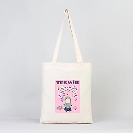 "Teravih" Lale Baskılı Omuz Çantası Gabardin Kumaş