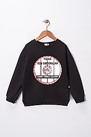 Erkek Çocuk "Talha Bin Ubeydullah" Baskılı Pamuklu Sweat