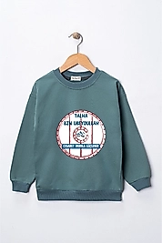Erkek Çocuk "Talha Bin Ubeydullah" Baskılı Pamuklu Sweat