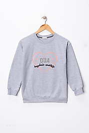 Kız Çocuk "Dua Hayalinin Anahtarı"  Baskılı Pamuklu Sweat