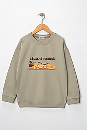 Erkek Çocuk "Hz Bilal-i Habeşi" Baskılı Pamuklu Sweat