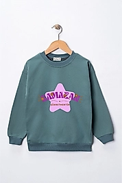 Kız Çocuk Siyah "Ramazan Şükretmektir"  Baskılı Pamuklu Sweat