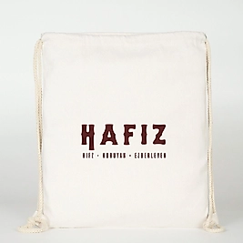 "Hafız"   Baskılı Ham Bez Sırt Çantası %100 Pamuk