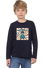 Erkek Çocuk Uzun Kollu Bisiklet Yaka "Ramazan Süper Kahramanları Sabırlı" Baskılı Tişört Mevsimlik Pamuklu