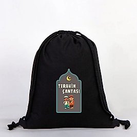 "Teravih Çantası"  Baskılı Ham Bez Sırt Çantası %100 Pamuk