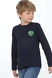 Erkek Çocuk Uzun Kollu Bisiklet Yaka "Ben Oruç Tutuyorum" Baskılı Tişört Mevsimlik Pamuklu