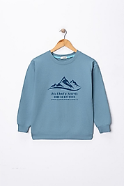 Erkek Çocuk "Uhud" Baskılı Pamuklu Sweat