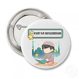 Rozet "Kuran Okuyorum"  Baskılı