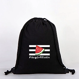 "Özgür Filistin"  Baskılı Ham Bez Sırt Çantası %100 Pamuk