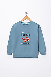 Çocuk "Hürkuş"  Baskılı Pamuklu Sweat