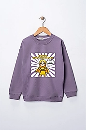 Kız Çocuk "Ramazan Süper Kahramanları Dürüst"  Baskılı Pamuklu Sweat