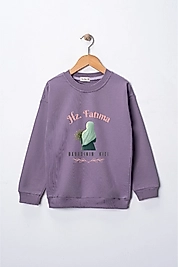 Kız Çocuk "Hz Fatıma"  Baskılı Pamuklu Sweat