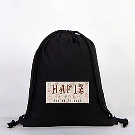 "Hafız"   Baskılı Ham Bez Sırt Çantası %100 Pamuk