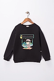 Erkek Çocuk "Kuran Okuyorum"  Baskılı Pamuklu Sweat