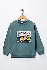Çocuk "Ramazan Süper Kahramanları"  Baskılı Pamuklu Sweat