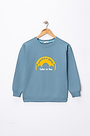Çocuk  "Sabır Ve Dua"  Baskılı Pamuklu Sweat