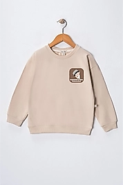 Erkek Çocuk "Tebessüm Etmek Sadakadır" Baskılı Pamuklu Sweat