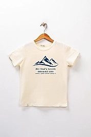 Kız Çocuk Kısa Kollu Bisiklet Yaka "Uhud"  Baskılı Tişört Mevsimlik Pamuklu