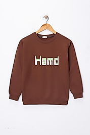 Erkek Çocuk "Hamd" Baskılı Pamuklu Sweat