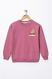 Kız Çocuk "Kalbim Secdede"  Baskılı Pamuklu Sweat