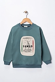 Çocuk "Sumud" Baskılı Pamuklu Sweat