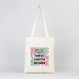 "Kuran Hayatın Rehberi" Baskılı Omuz Çantası Gabardin Kumaş