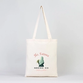 "Hz Fatıma " Baskılı Omuz Çantası Gabardin Kumaş