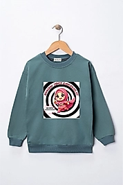 Kız Çocuk "Ramazan Süper Kahramanları Yardımsever"  Baskılı Pamuklu Sweat