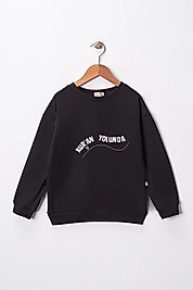 Çocuk "Kuran Yolunda" Baskılı Pamuklu Sweat