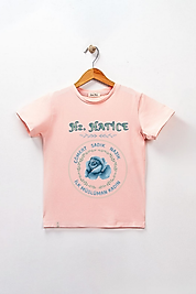 Kız Çocuk Kısa Kollu Bisiklet Yaka "Hz Hatice" Baskılı Tişört Mevsimlik Pamuklu